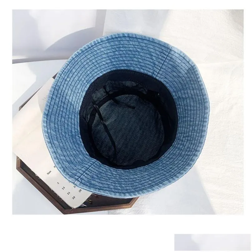 Caps & Hats  Denim Bucket Hats Women Men Panama Outdoor Hip Hop Retro Washed Girl Fisherman Street Merchandise H 220519 Drop Del Dhscw