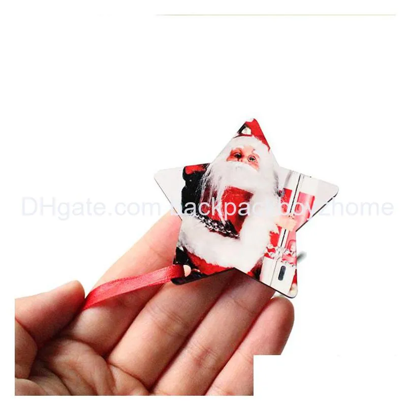 sublimation mdf christmas ornaments decorations round square snow shape decorations hot transfer printing blank xmas customizable by