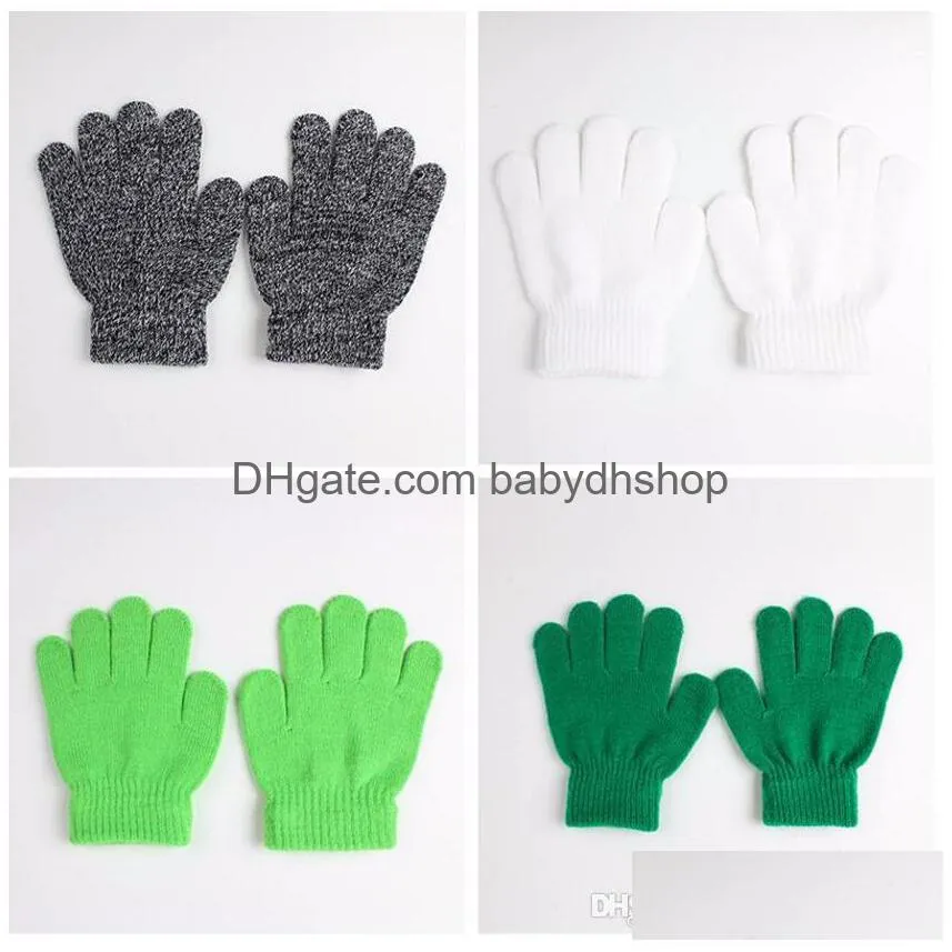 fashion children kids magic glove mitten girl boy kid stretchy knitted winter warm gloves pick color