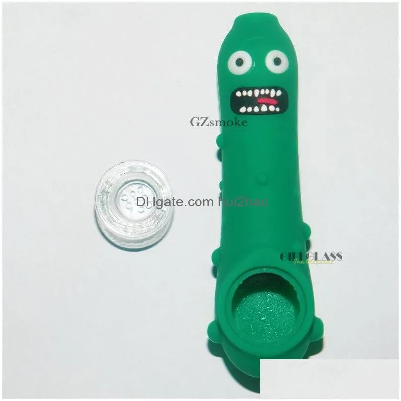 glass funny pickle pipe smoking accessories smoking pipes smoke cucumber heady tobacco hand pyrex colorful spoon cute
