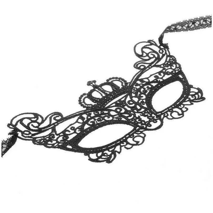 halloween masquerade mask women lovely lace crown half face venetian party supplies mardi gras masks noble mysterious for christmas