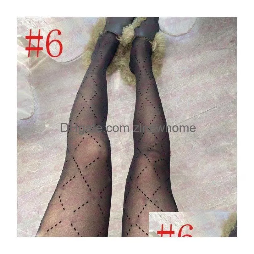 Designer Tights Stockings Womens Leggings Textile Luxury Socks Fl Letters Stretch Net Stocking Ladies Y Black Pantyhose For Wedding Dr Dhgl1