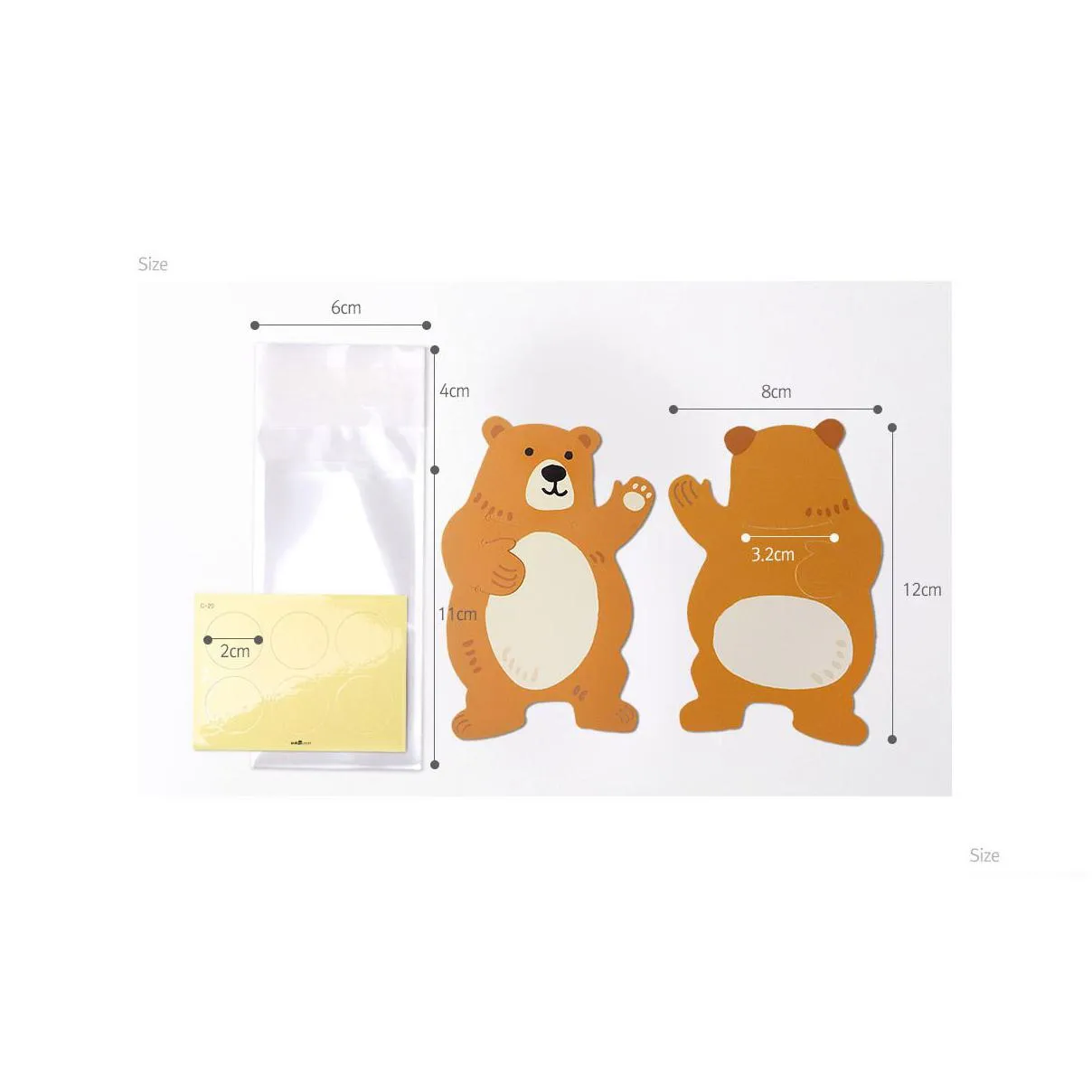 partys 8x12cm cute cartoon bear kangaroo fox rabbit animal food creative card food packaging bag baking decorative bag dhs