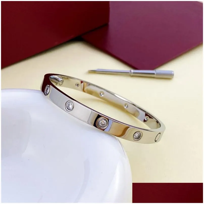 Gold Bracelet Woman Designer Jewelry Screw Bangle 6mm Titanium Steel Bangle Couple Jewelry with screwdriver bracelets designer for women men nail bracelet