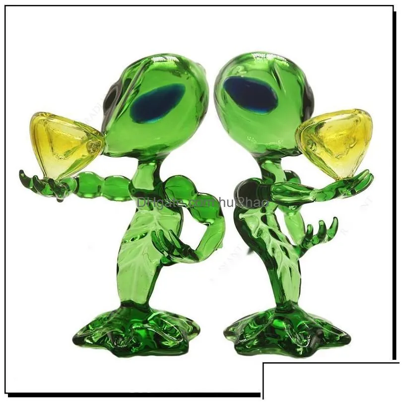 designer smoking pipe alien glass pipes bubblers 6.22 tall g spot bong water smoking accessories mixed color