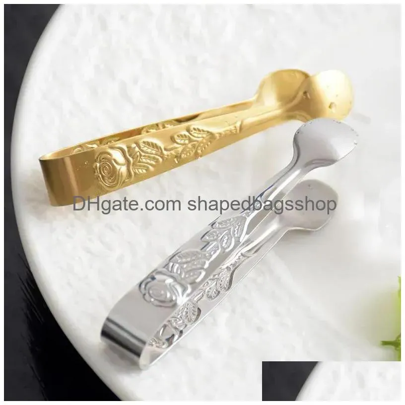 Other Kitchen Tools Rose Engraved Mini Tong Sugar Ice Clip Kitchen Bar Tool Drop Delivery Home Garden Kitchen, Dining Bar Kitchen Tool Dhj4X