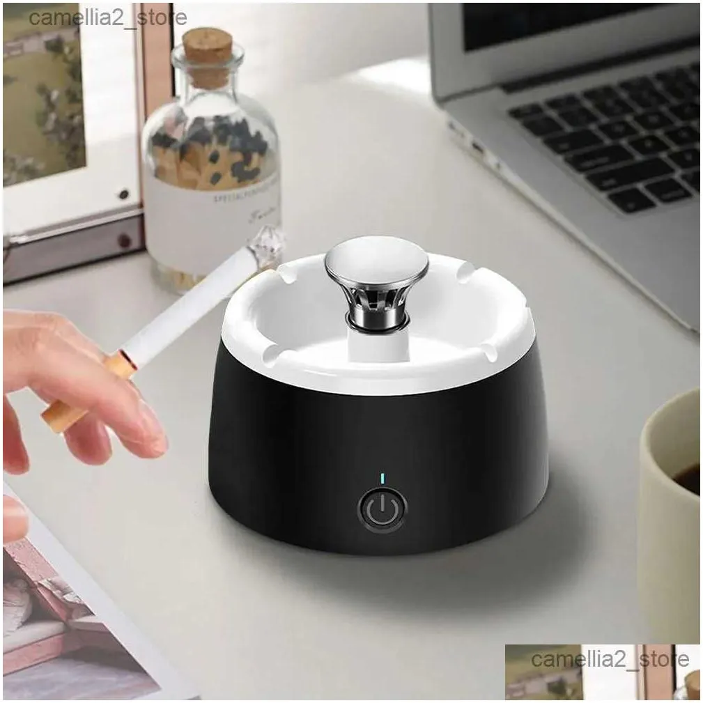 Car Ashtrays Ashtray with Air Purification USB Charging Smoke Automatic Removal Ashtrays Smoke Eliminator Air Purifier Ash Tray for Home Car