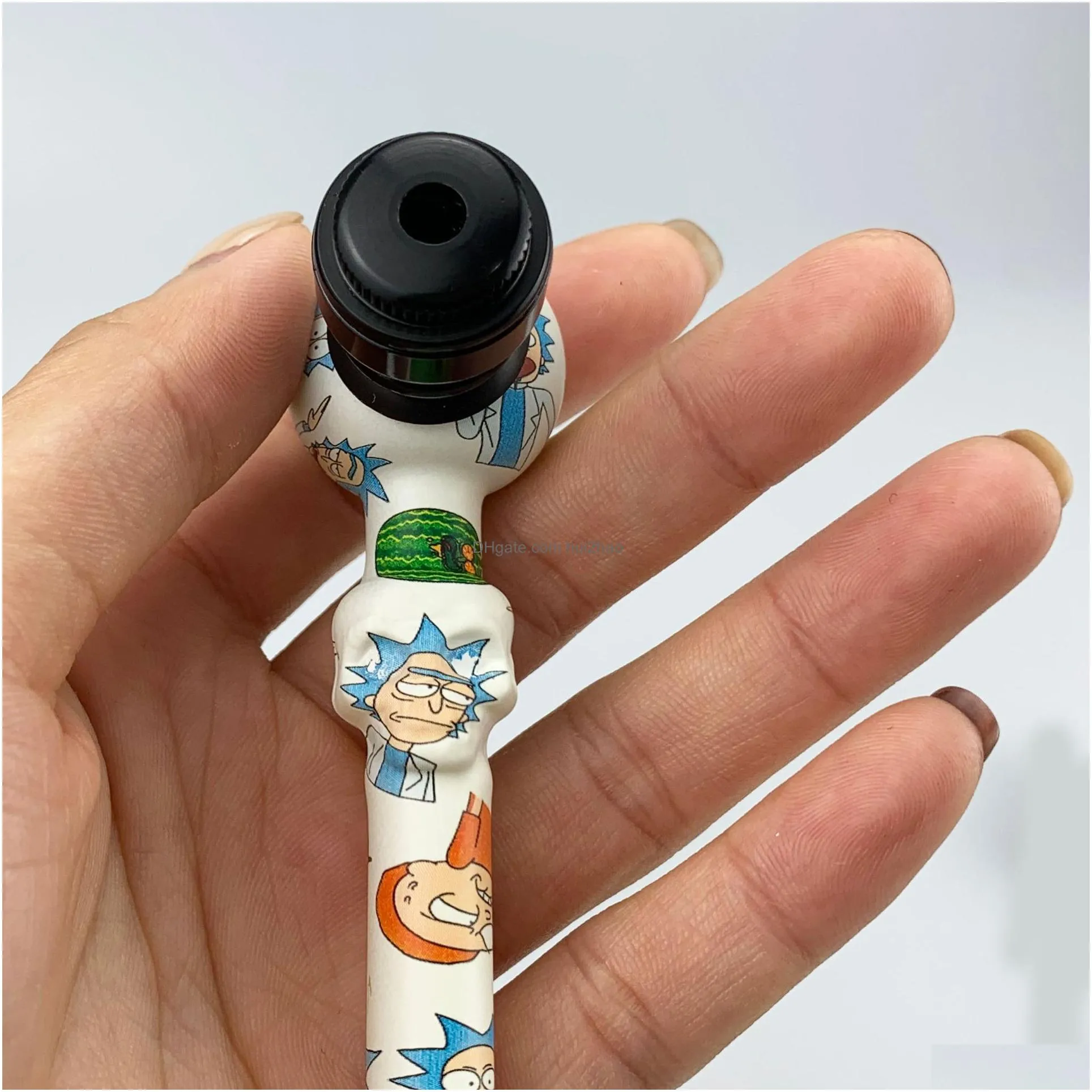cartoon decal decal hand pipe wholesale tobacco with bowl silicone pipes