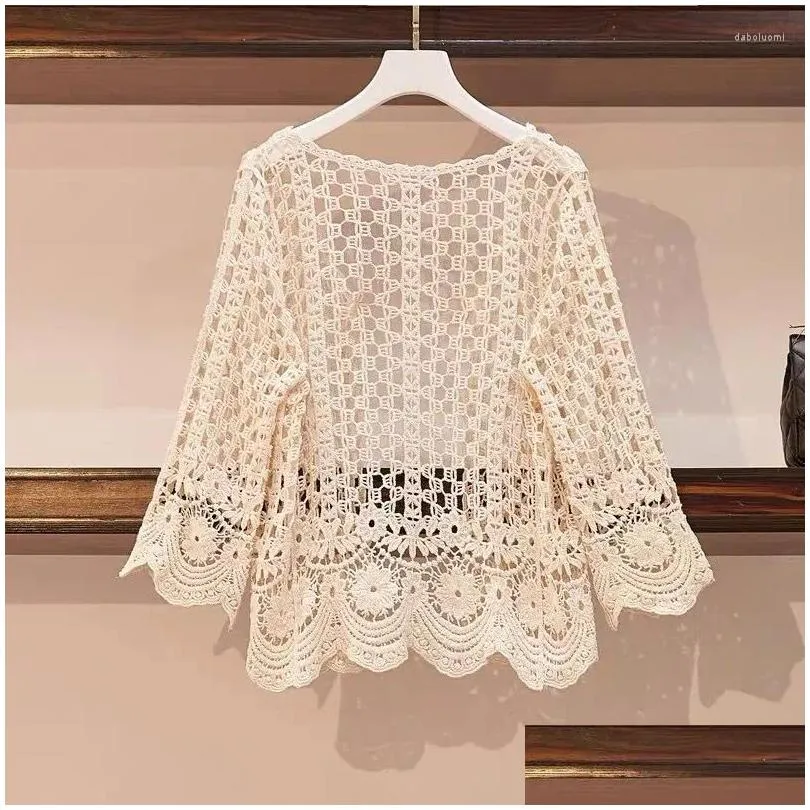 Women`s Knits Spring And Fall Korean Temperature Wire Woman Casual Cardigan Long Arm Renda Close West Style All Top Games