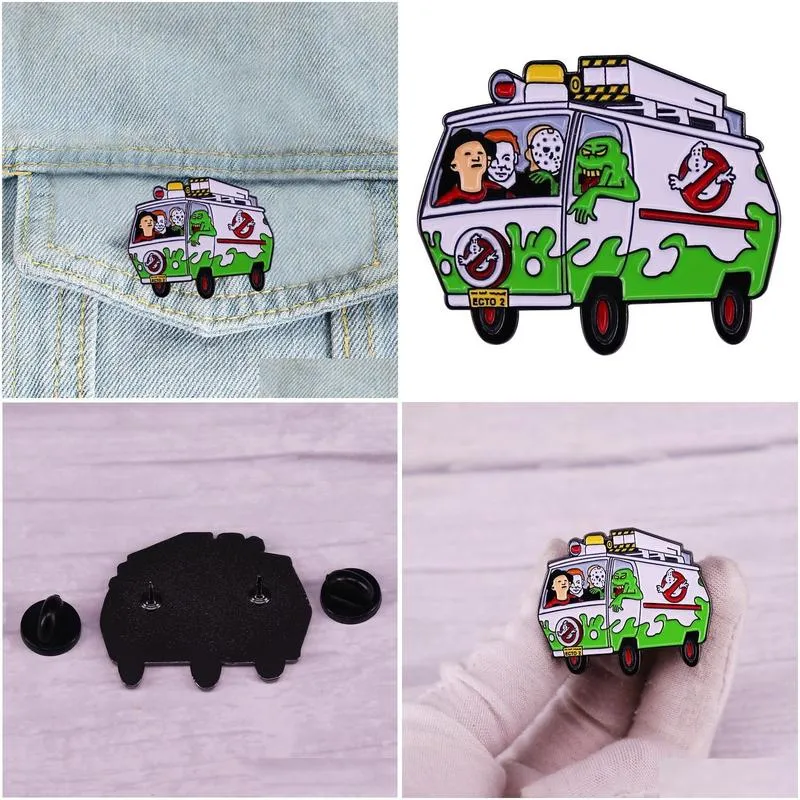 Cartoon Accessories Halloween Classic Horror Movie Lapel Pins For Backpacks Enamel Brooches Clothing Briefcase Badges Jewelry Accessor Dhnje