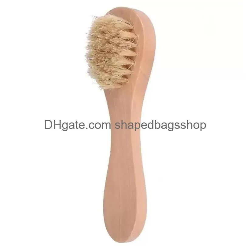 Bath Brushes, Sponges & Scrubbers Face Cleansing Brush For Facial Exfoliation Natural Bristles Exfoliating Brushes Dry Brushing With W Dhxyg