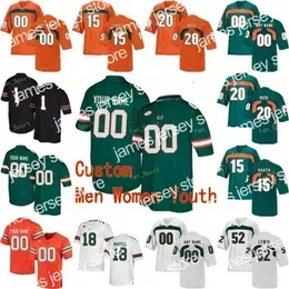 American College Football Wear Thr NCAA College Jerseys  Hurricanes 13 DeeJay 15 Brad Kaaya 15 Jarren Williams 18 Tate Martell Custom Football Stitched