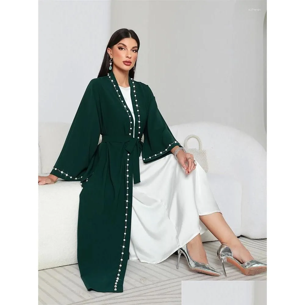 Ethnic Clothing Ramadan Open Kimono Abaya Prayer Clothes Women Kaftan Saudi Arabia Turkey Islam Muslim Dress Kebaya Robe Femme