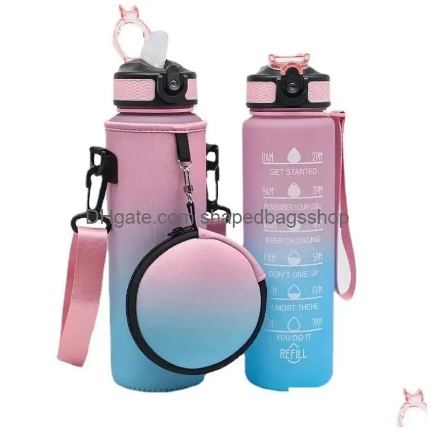 Drinkware Handle 1000 Ml Sports Water Bottle Sleeve Er Neoprene Fitness Gym 32 Oz Holder Bag Drop Delivery Home Garden Kitchen, Dining Dhnkd