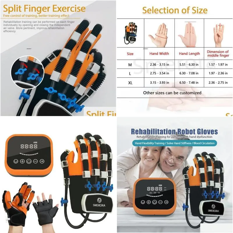 Portable Slim Equipment Rehabilitation robot gloves stroke hemiplegia training equipment hand home pneumatic function mechanical finger board to