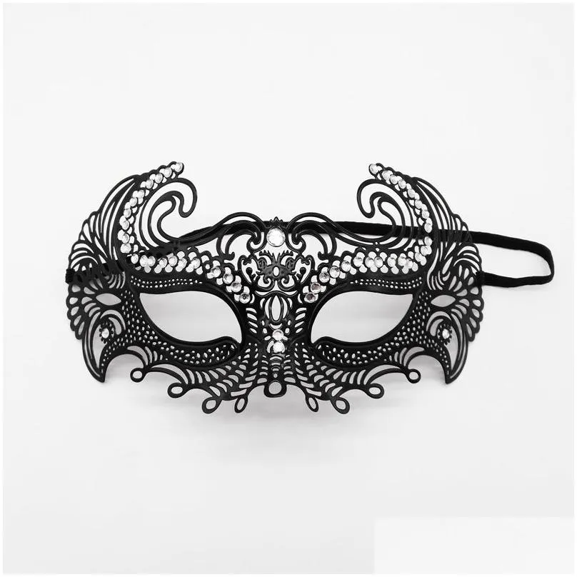 15 style ladies venice diamond wrought iron mask with diamonds for halloween christmas wedding holiday party dance fashion mask