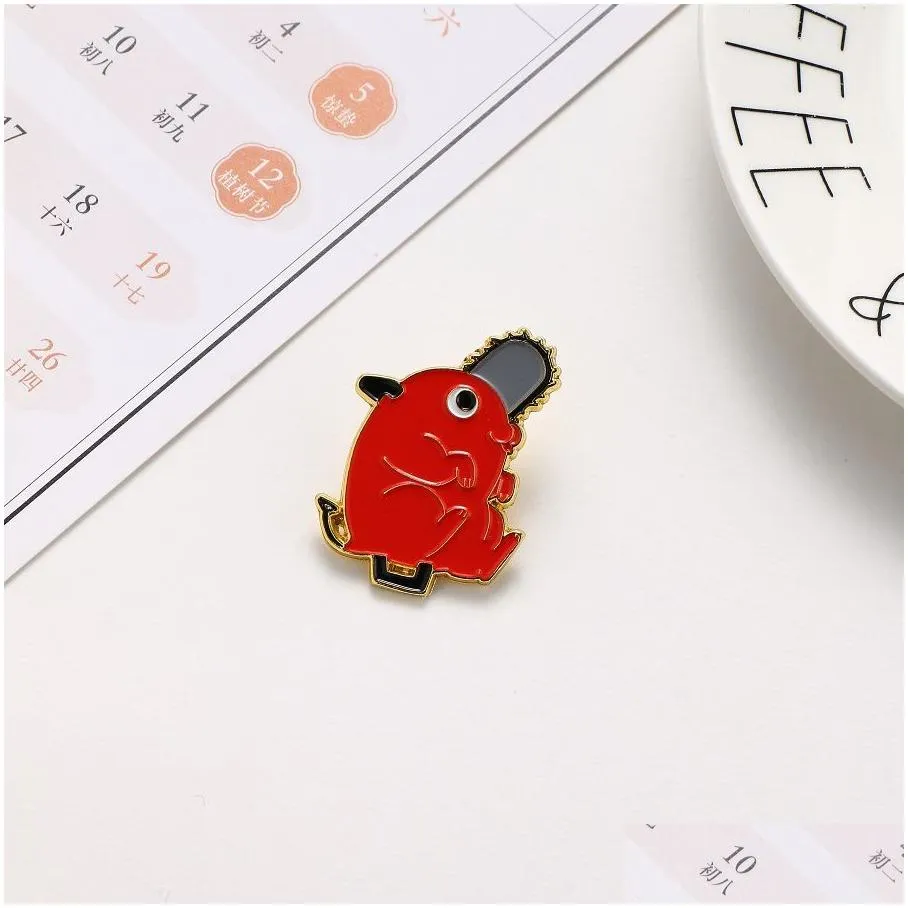 Cartoon Accessories Cool Badges Chainsaw Man Enamel Pin Brooch Cute Lapel Pins For Backpacks Brooches Fashion Jewelry Accessories Drop Dhcuc