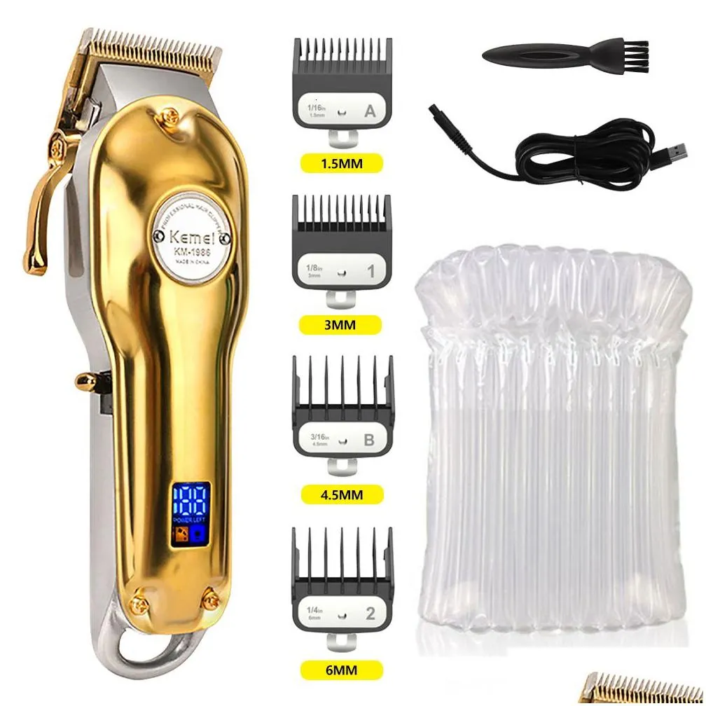 Hair Trimmer Kemei Full Metal For Men Beard Professional Clipper Electric Razor Rechargeable Cutting Machine 230303