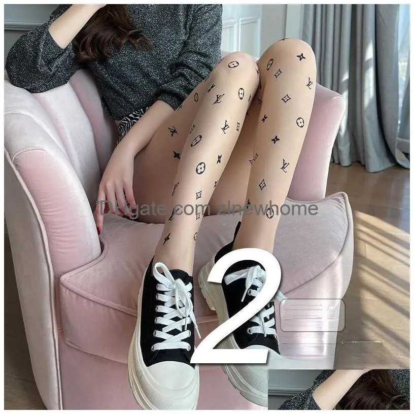 Letter Silk Stockings Large Size Fat Mm Paris Home Ins Open File Pantyhose Slim Y Black Skin Mood Jk Anti Hook Drop Delivery Dhgyb