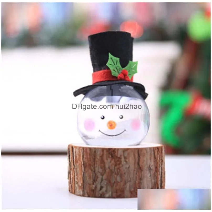 transparent glowing christmas ball merry xmas snowman tree hanging ball with lights decoration christmas kids gifts