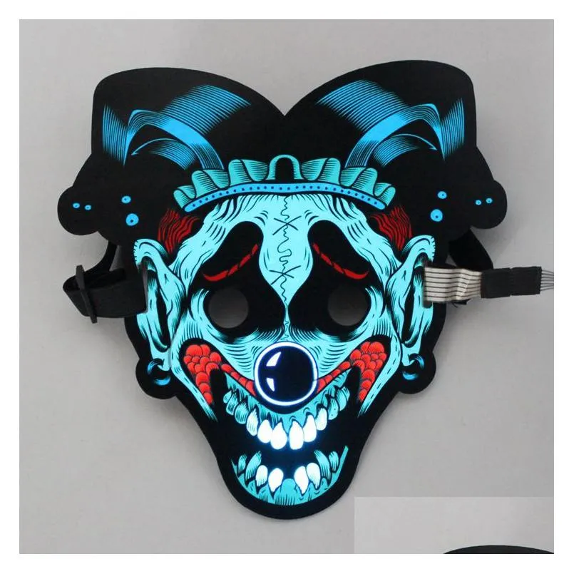 partys led sound control mask bar atmosphere props halloween glow cold light mask cold light masquerade portable flexible with many style