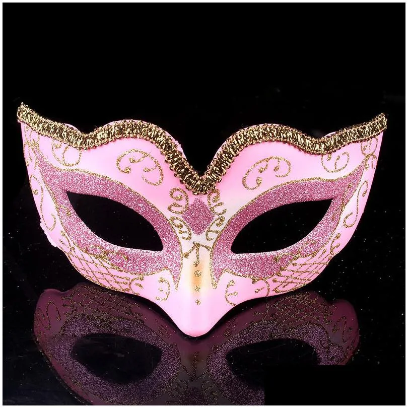 child half face wearing mask lace mask for party dance christmas halloween