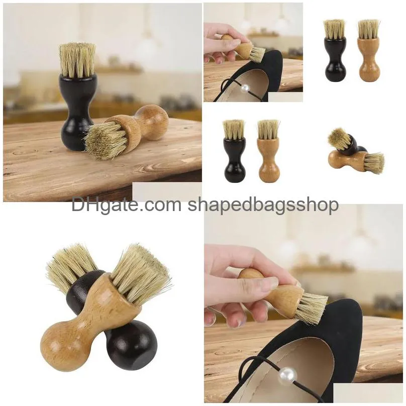 Cleaning Brushes Gourd Shape Shoe Clean Hair Brush Oiled Polishing Ash Removal Cleaning Beech Furniture Sundries Ground Cleans Brushes Dhvrx