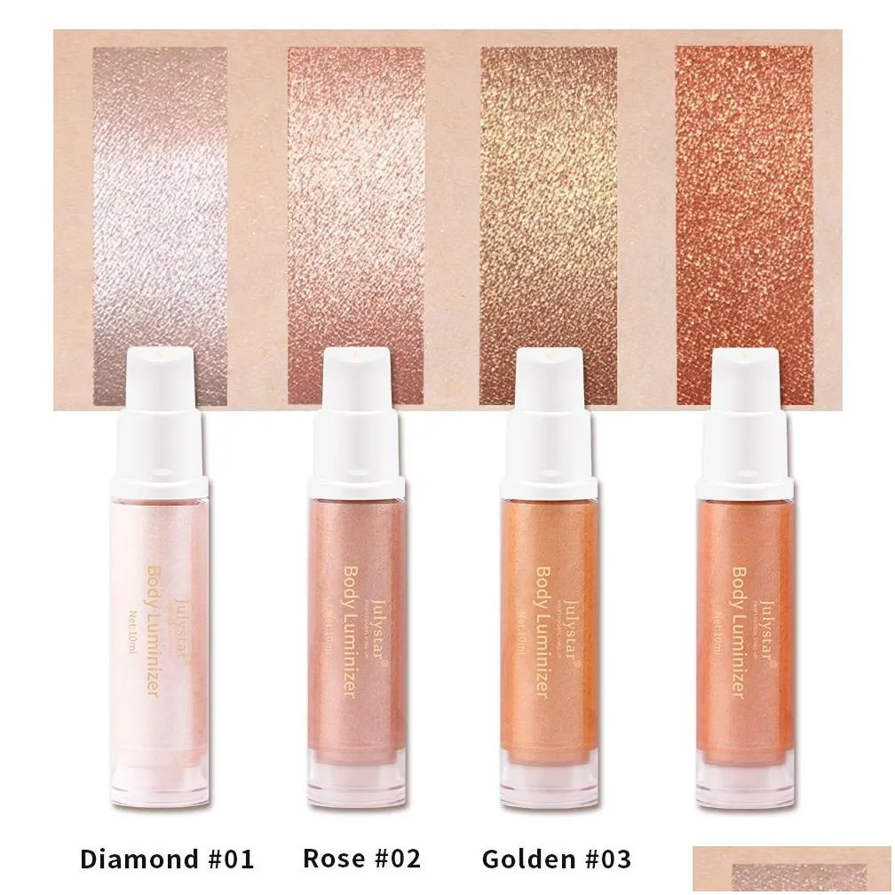 4 Colors Shimmer Spray Highlighter Illuminator Face Contouring Brighten Body Bronzer Glitter Liquid Highlight Makeup Cosmetics