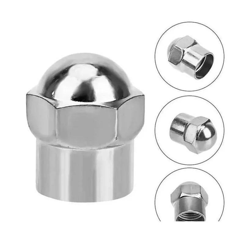 Car Tire Valve Caps Silver Round Head Chrome Plating Dust Proof Covers Cars Motorcycles Bike Tyre Styling Cap Accessories