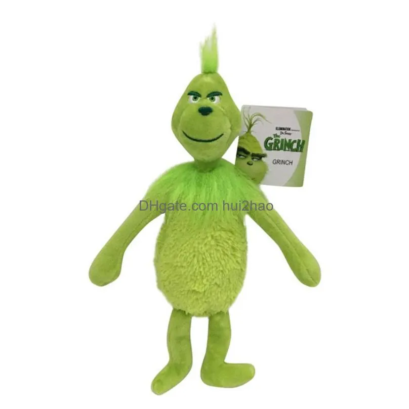 2023 grinch cute plush toy grinch green fur monster grinch cartoon doll kids christmas gift heat transfer print 1127