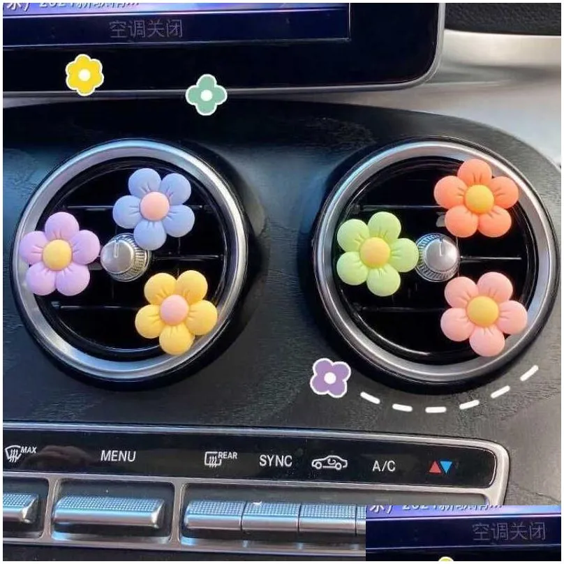 Cute Flower Aromatherapy Car Air Outlet Decoration Perfume Freshener Clip Flora Auto Interior Ornament