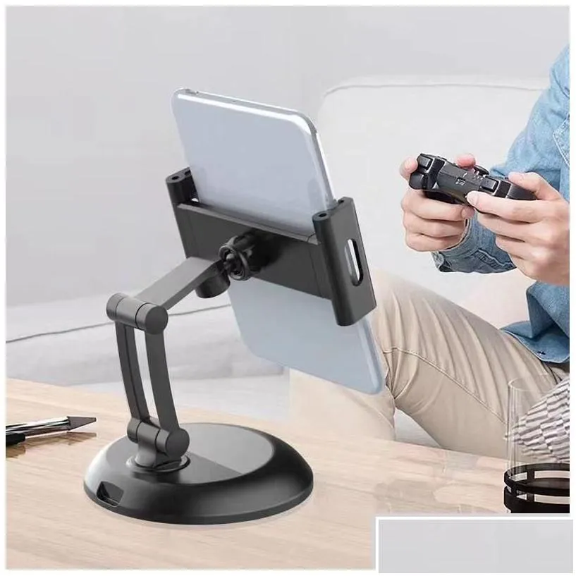 Tablet Pc Stands Solid Aluminium Alloy Adjustable Desktop Stand Holders For Tablets Smartphones Zz Drop Delivery Computers Networking