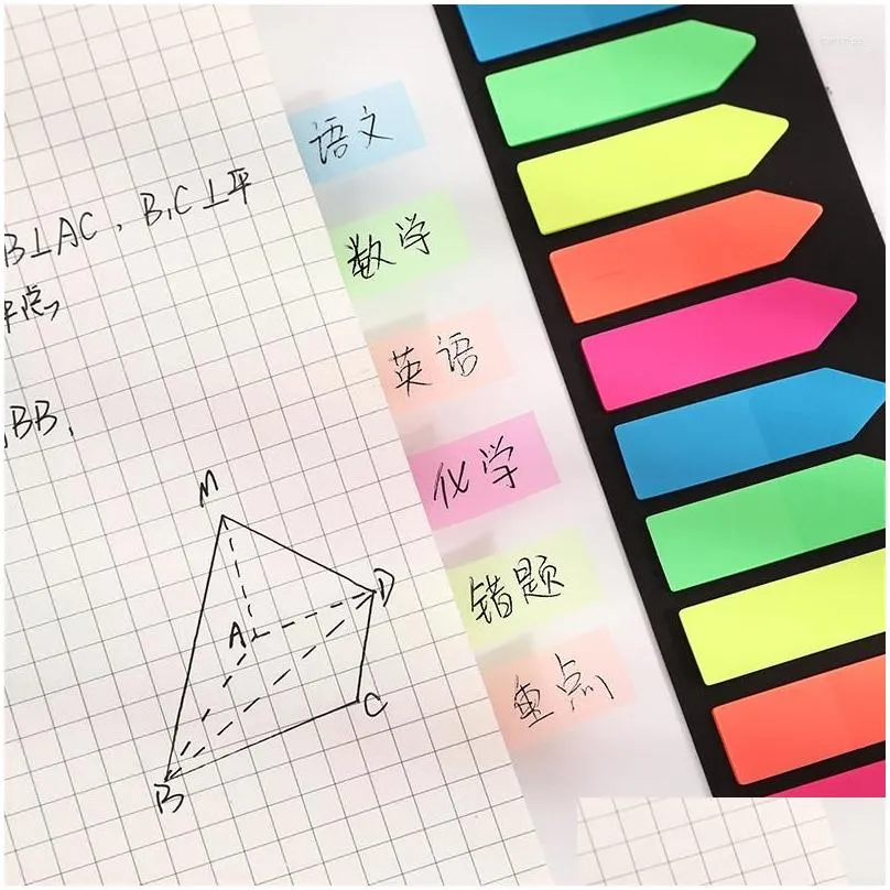 Notes Wholesale Sheets Fluorescence Colour Memo Pad Self Adhesive Sticky Notes Bookmark Marker Sticker Paper School Office Supplies Dr Otp4A