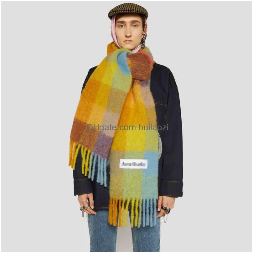 scarves 2022 winter shawls for women men warm wraps lady pashmina brand name scarve cashmere plaid scarf neck headband hijabs y2211