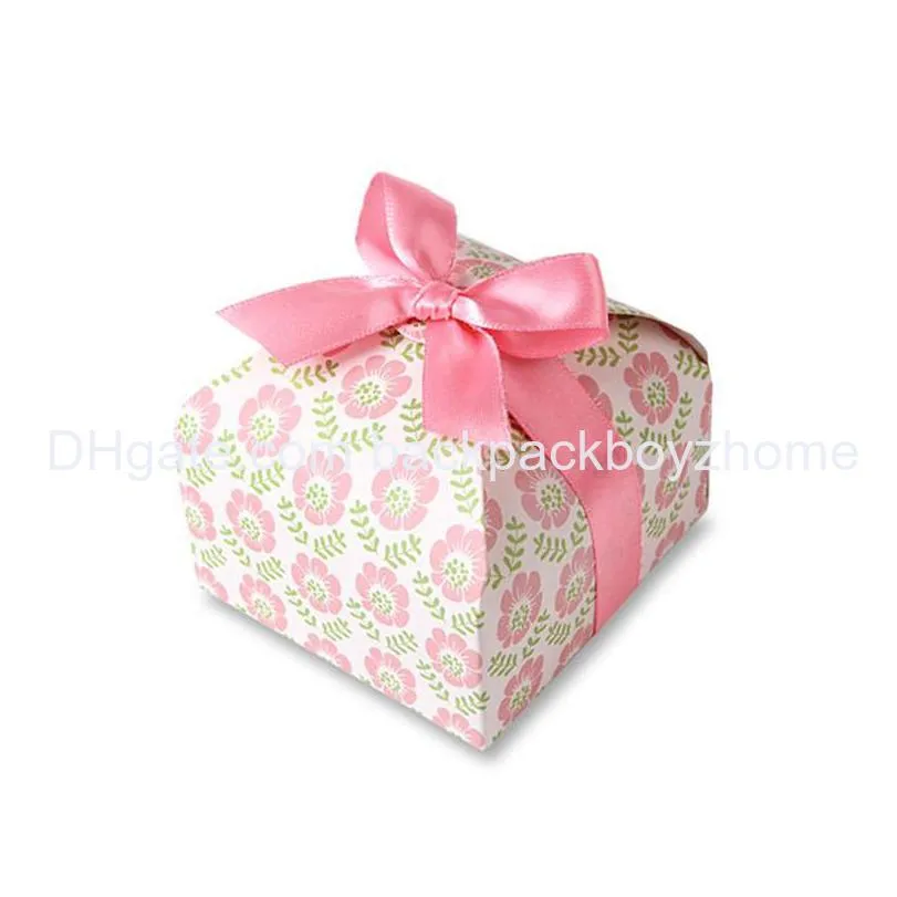 gift wrap square pink dot pattern creative wedding gift candy paper buckle gift color box handmade soap box can be customized