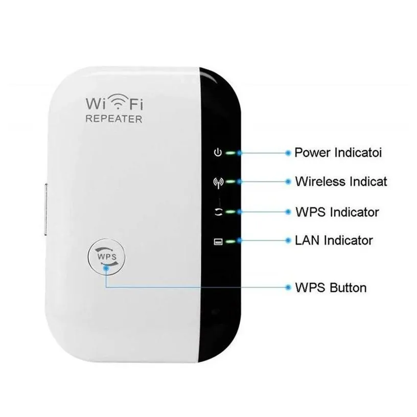 Routers Wireless Wifi Repeater Range Extender Router Wi-Fi Signal Amplifier 300Mbps Booster 2.4G Wi Fi Traboost Access Point Drop Deli