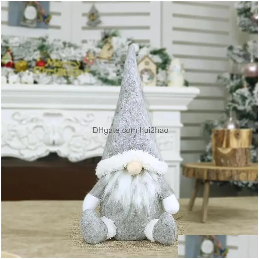 merry christmas swedish santa gnome plush doll ornaments handmade holiday home party decor christmas decor wly935