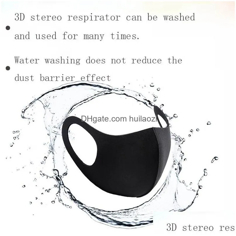 dhs ship washable protective face masks cycling black reusable adult anti dust mouth cotton cloth mask fashion sports masks fy9041