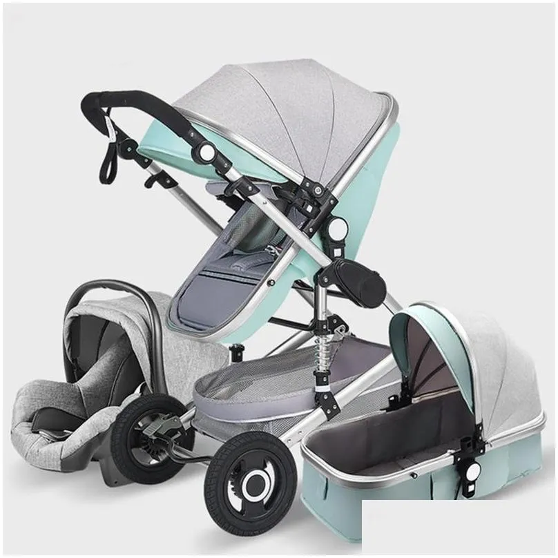 baby stroller 3 in 1 genuine portable carriage fold pram aluminum frame stroller