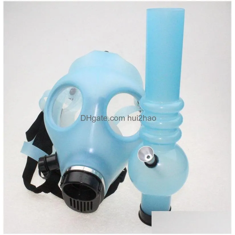 gas mask bong both glow in the dark water shisha acrylic smoking pipe sillicone hookah tobacco tubes wholesale