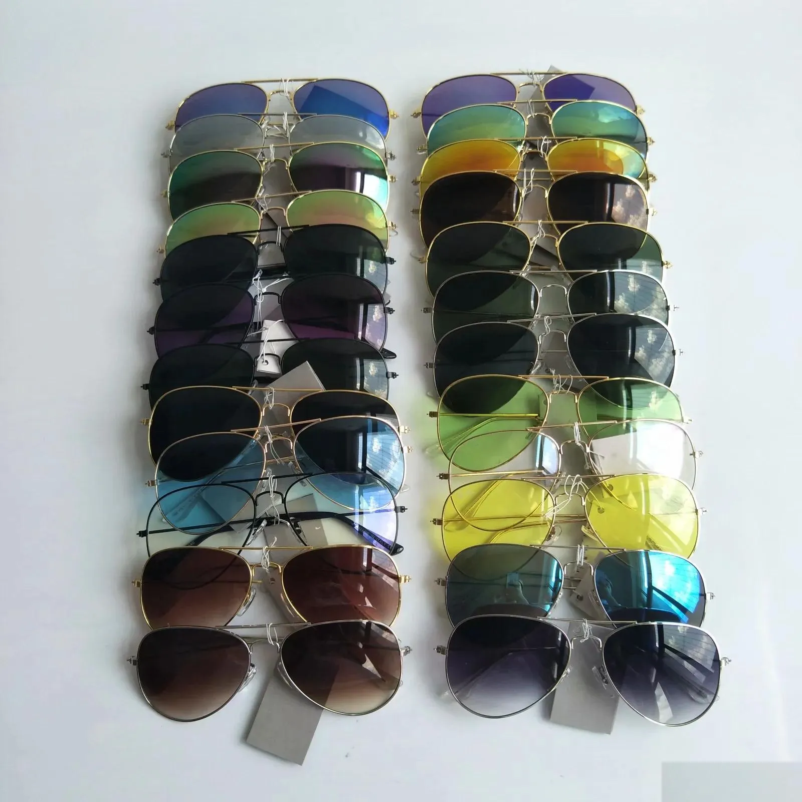 pilot classic women sunglasses metal frame resin men sun glasses eye protection uv400 brand eyewear wholesale 58mm 24 colors