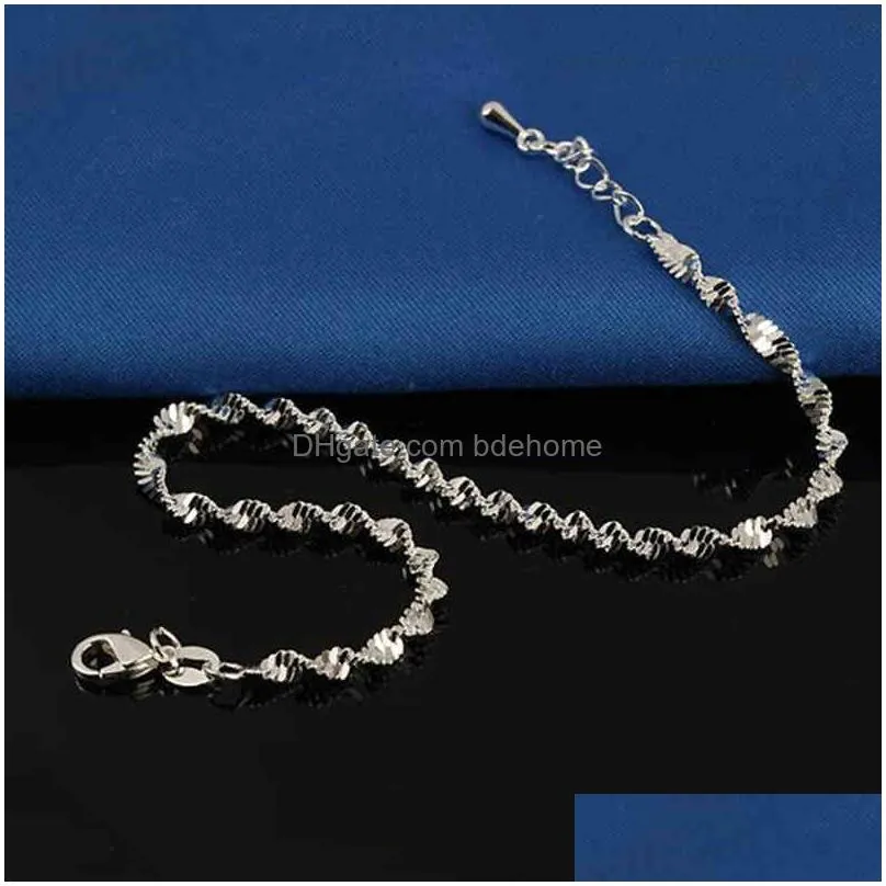 Anklets Fashion Twisted Weave Chain For Women Anklet 925 Sterling Sier Anklets Bracelet Foot Jewelry On 210507 Drop Delivery Jewelry Dhtcd