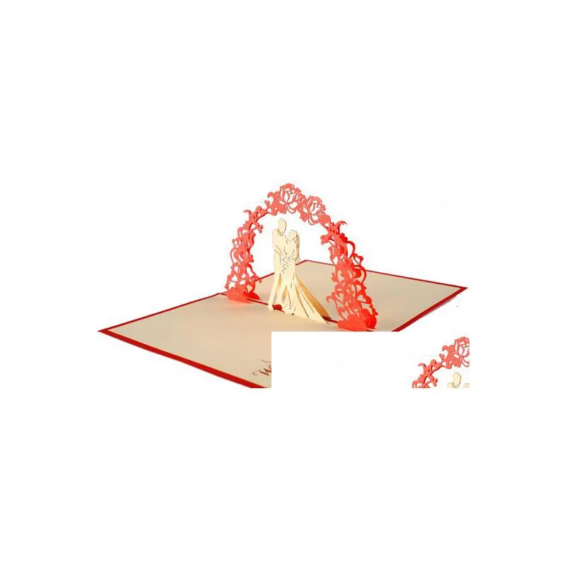 valentine day wedding cards invitations delicacy gift handmade creative 3d cards up gift customizable 10x15cm dhs