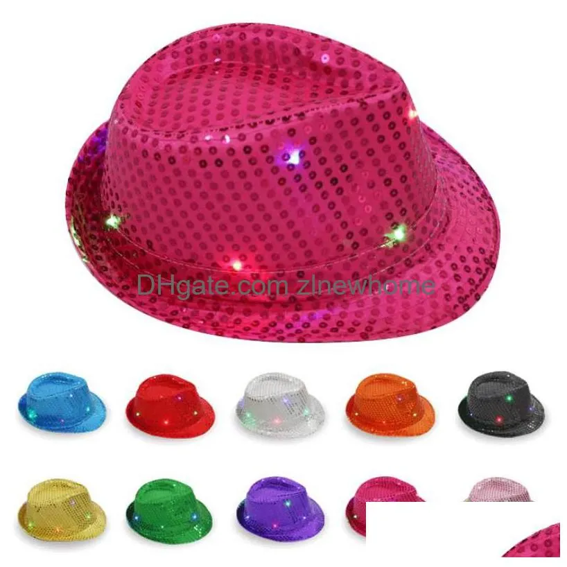 5Pcs Led Sequin Hats Add Light Up Shutter Glasses 1Pcs Bluetooth Flashshades Display Christmas Birthday Halloween Drop Delivery Dhwsh
