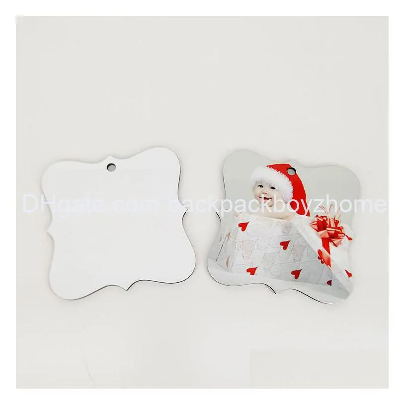 sublimation mdf christmas ornaments decorations round square snow shape decorations hot transfer printing blank xmas customizable by