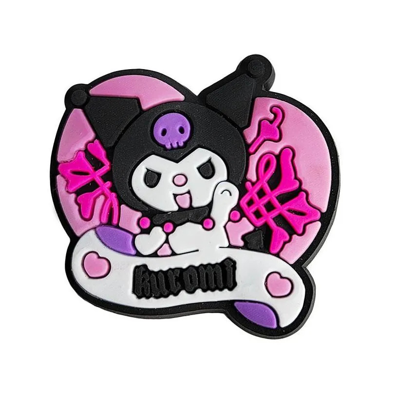 Anime charms wholesale childhood memories kuromi melody collection funny gift cartoon charms shoe accessories pvc decoration buckle soft rubber clog
