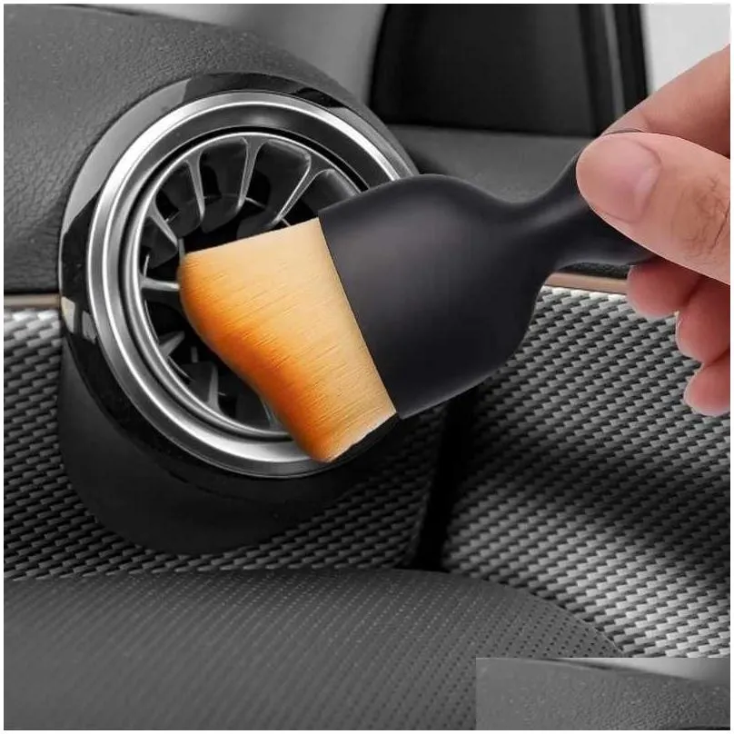 Car Interior Cleaning Brush Auto Center Console Air Outlet Clean Soft with Shell Crevice Dust Removal Detail Brushes