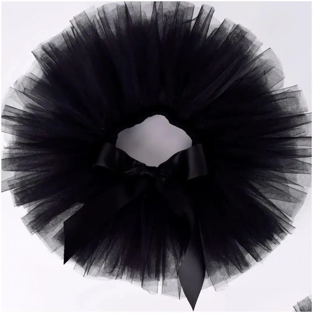 Skirts Skirts Black Baby Girls Fluffy Tutu Skirt Headband Set Born Po Prop Costume Infant Birthday Tle Tutus Outfit For 0-12M 231013 D Dhnjx