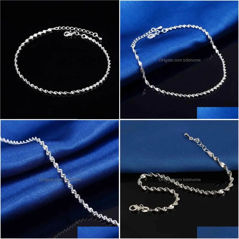 Anklets Fashion Twisted Weave Chain For Women Anklet 925 Sterling Sier Anklets Bracelet Foot Jewelry On 210507 Drop Delivery Jewelry Dhtcd