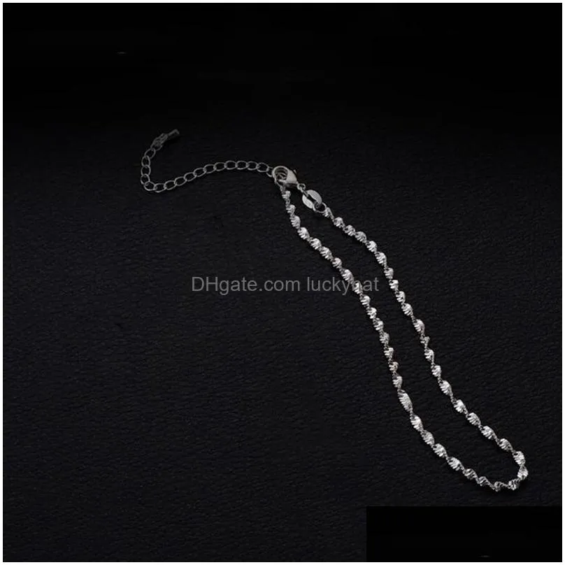 Anklets Fashion Twisted Weave Chain For Women Anklet 925 Sterling Sier Anklets Bracelet Foot Jewelry On 210507 Drop Delivery Jewelry Dhiqf